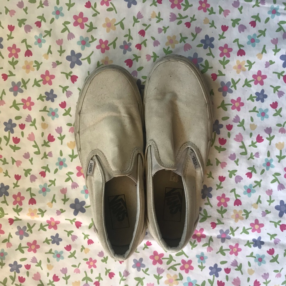 Used white slip on vans